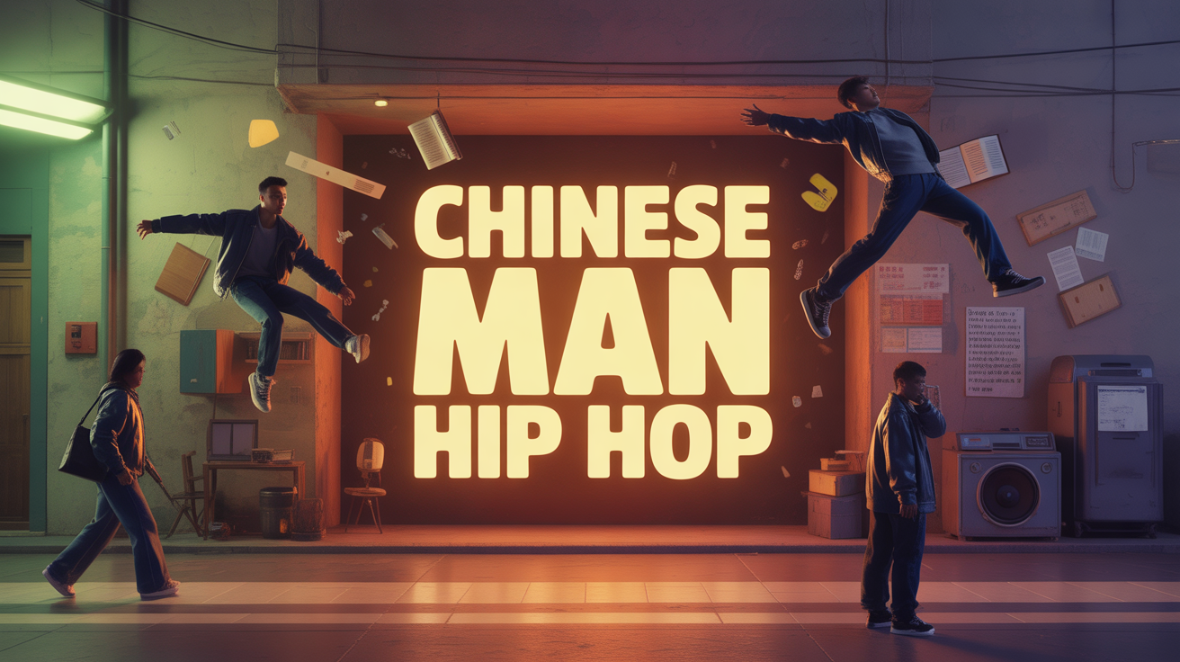 Chinese Man hip hop silhouettes urbaines nuit