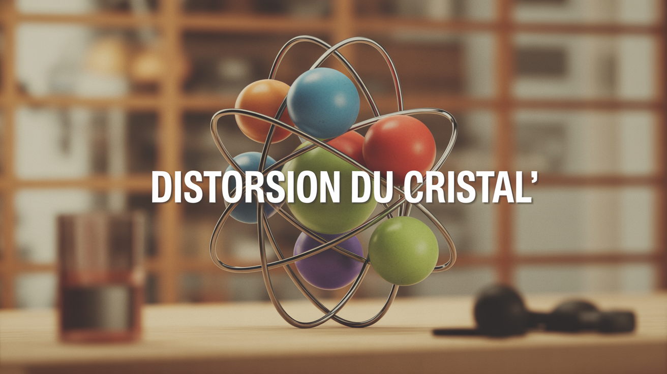 Illustration distorsion du cristal grille atomique