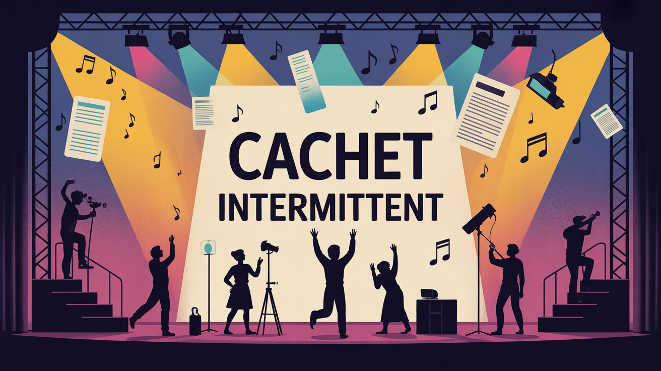 Visuel cachet intermittent scène spectacle artistes techniciens