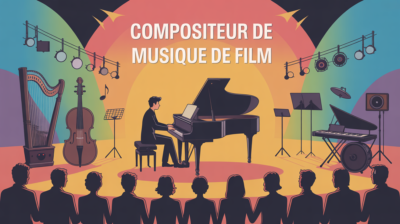 compositeur de musique de film instruments scène spectateurs