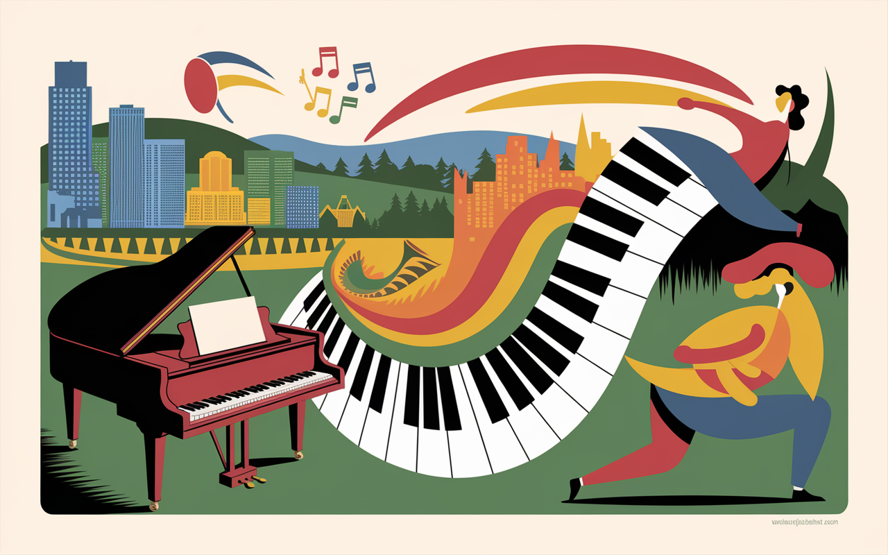 Illustration identite compositeur americain musique