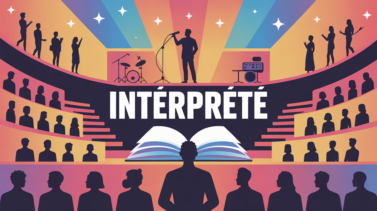 Illustration interprete metier en cabine auditorium