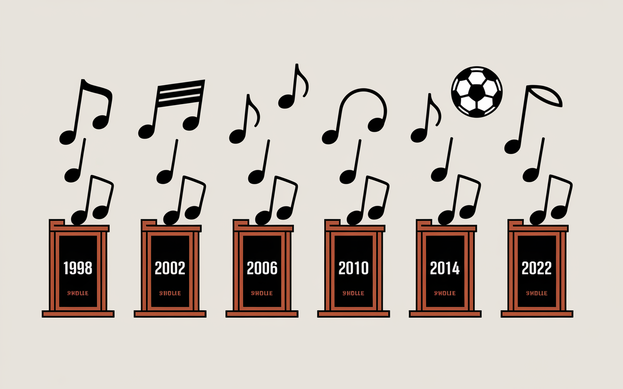 Tableau musiques officielles Coupe du Monde 1998 2022