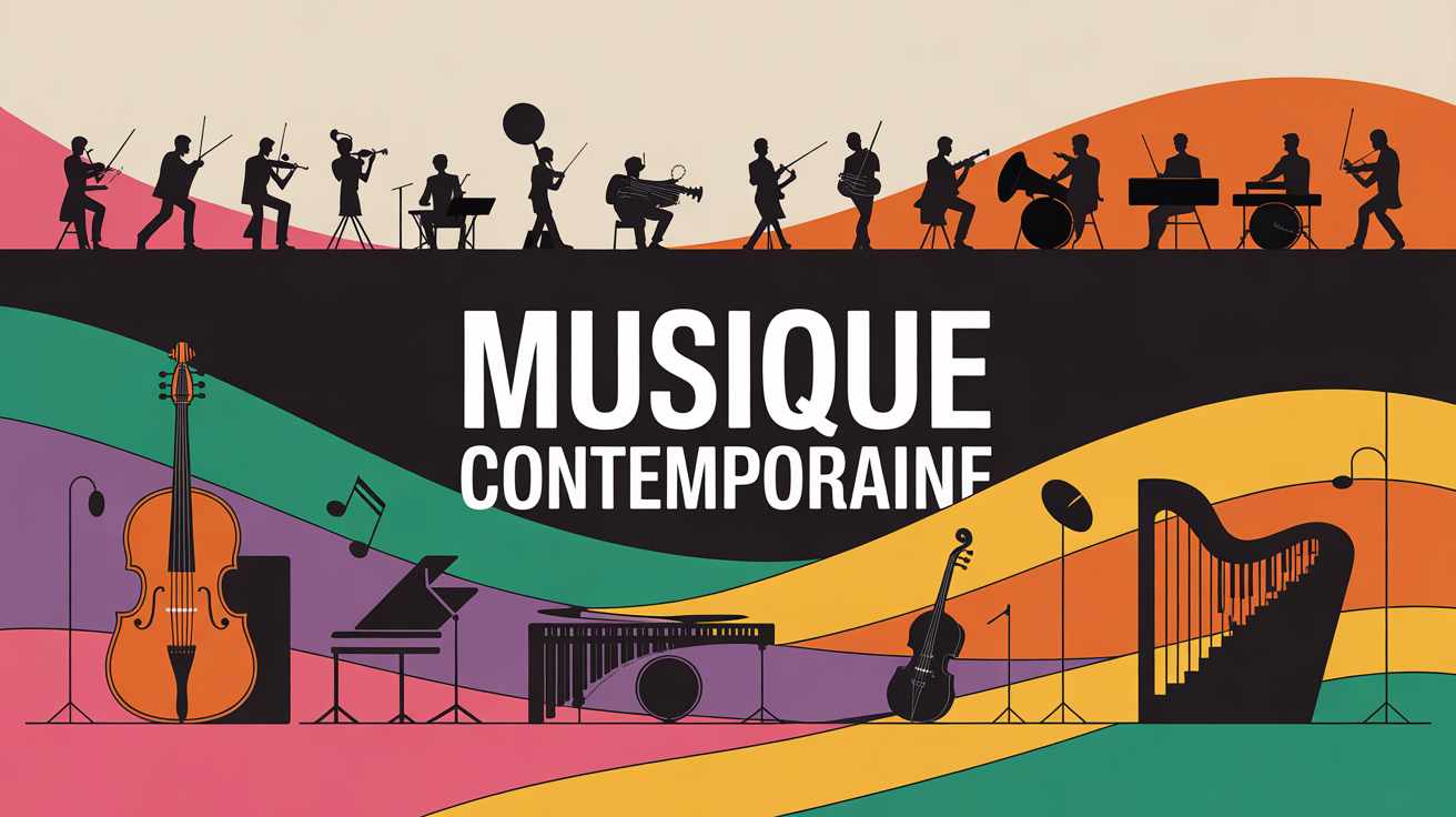 instruments modernes et classiques sur ondes colorées, musique contemporaine