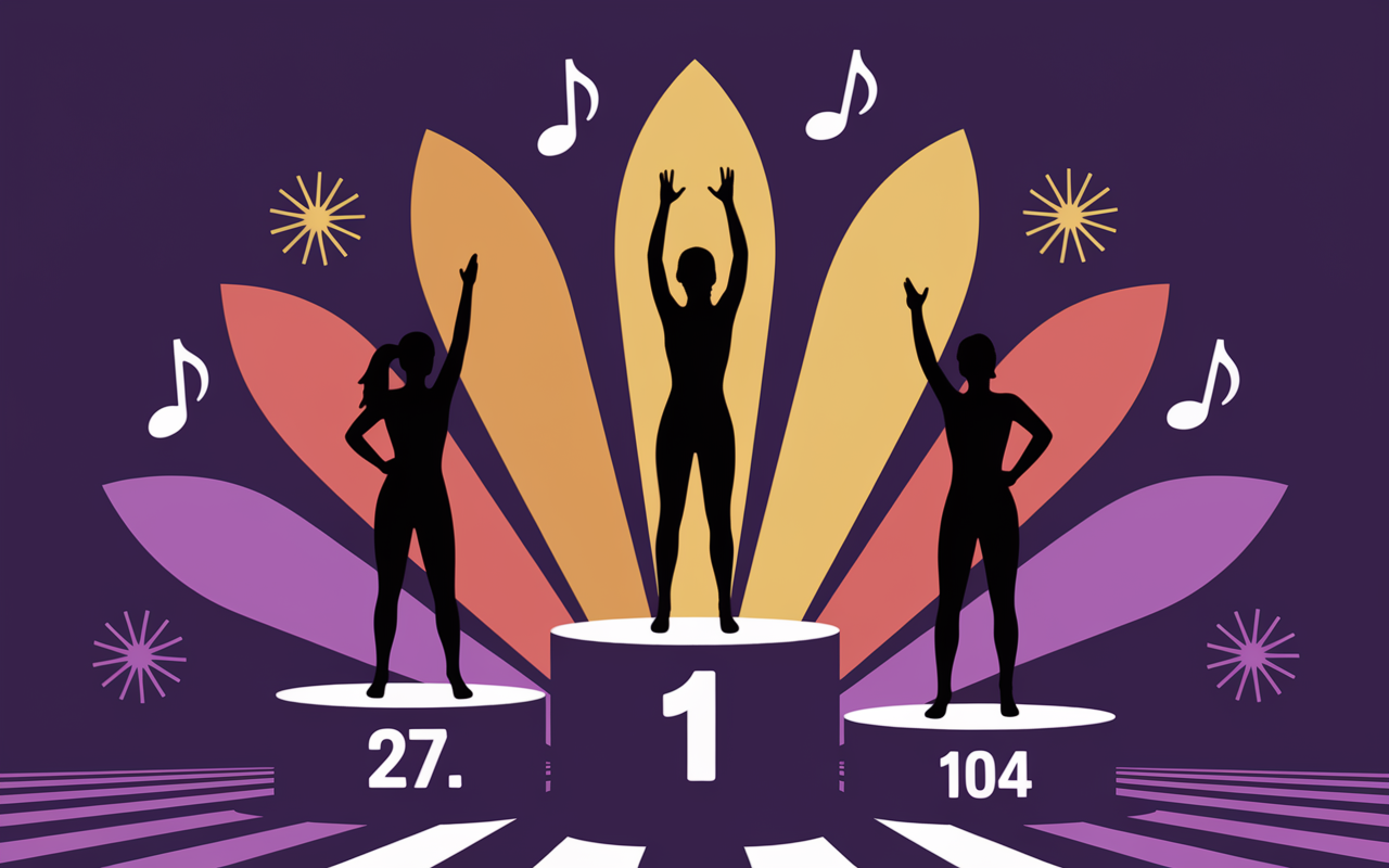 tableau palmarès artistes musicales chiffres silhouettes