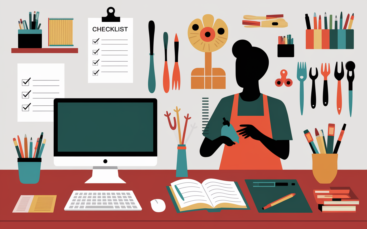 Organisation atelier artiste indépendant méthodologie checklist