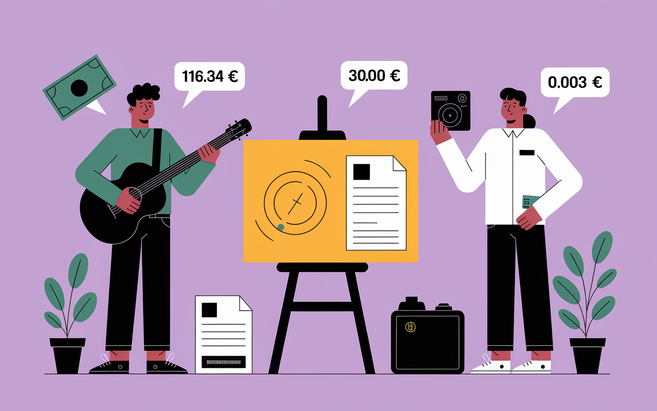 scene remuneration artistes France musiciens peintres