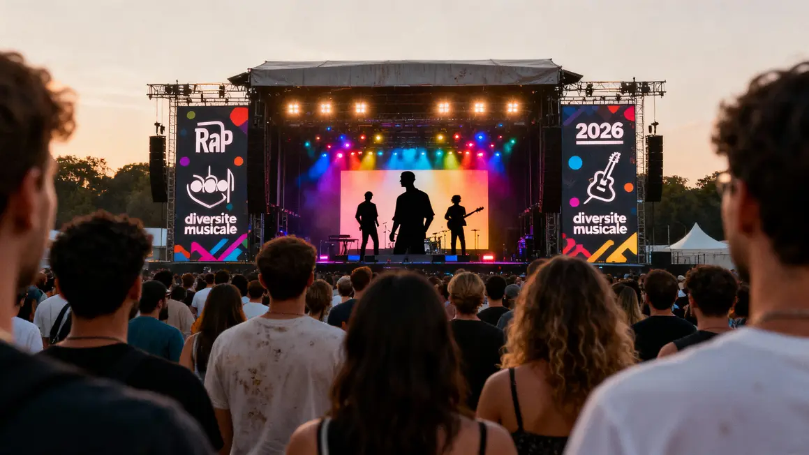Silhouettes artistes scène lumière multigenres 2026