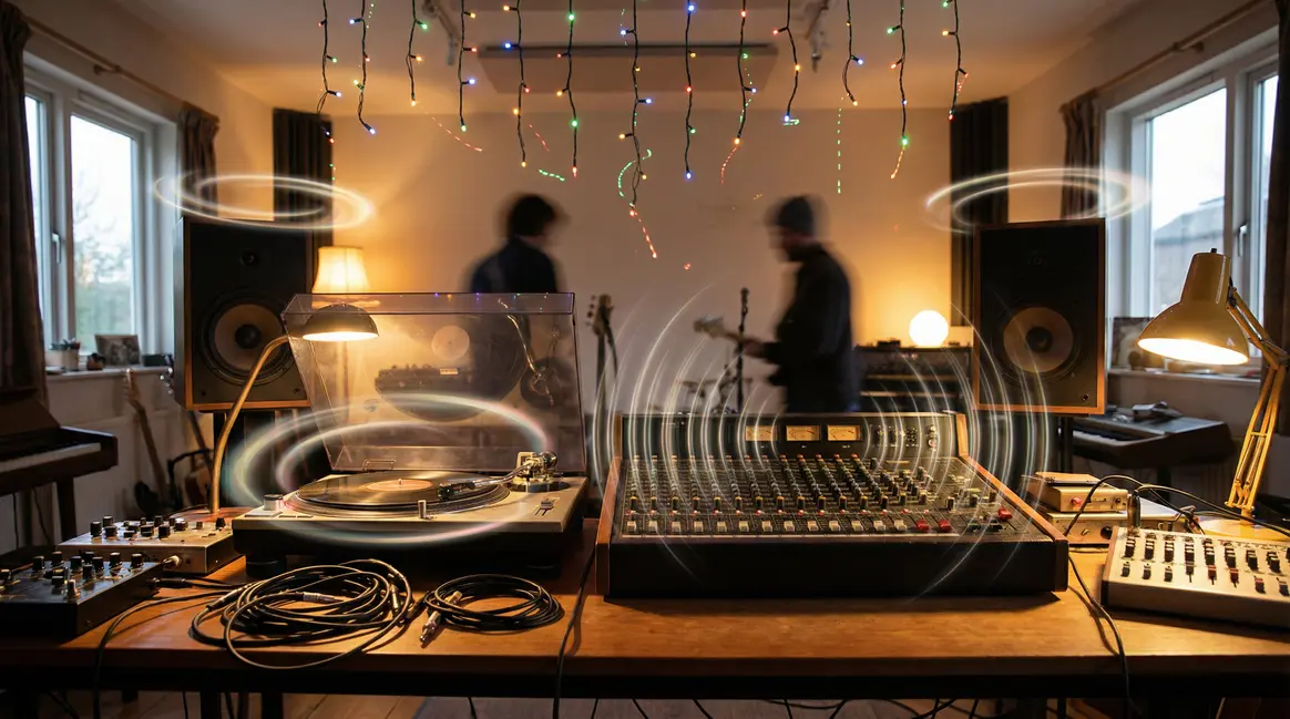platine vinyle et mixage dub studio ambiance musicale