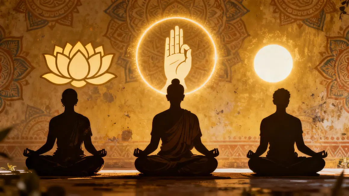 Silhouettes méditation Shanti Inde