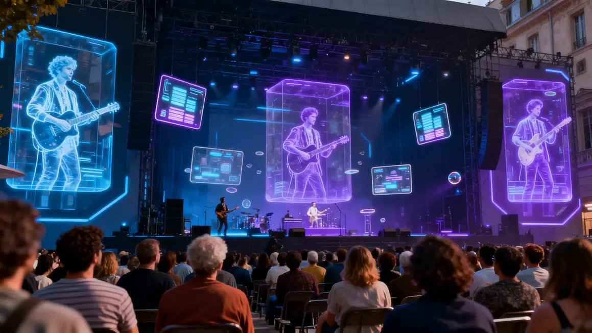 Hologrammes AR lumière concert techno musique