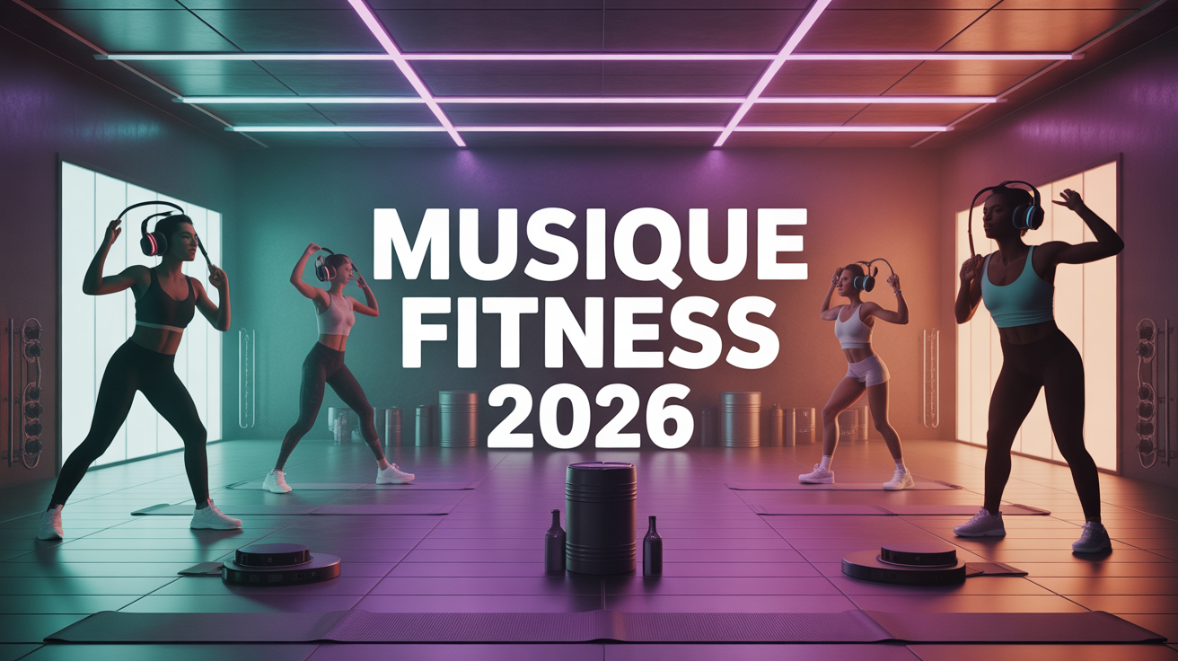 musique fitness salle sport silhouettes et motivation