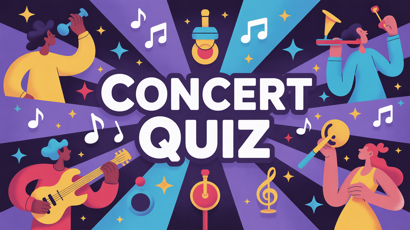 image colorée de concert quizz en ambiance festive