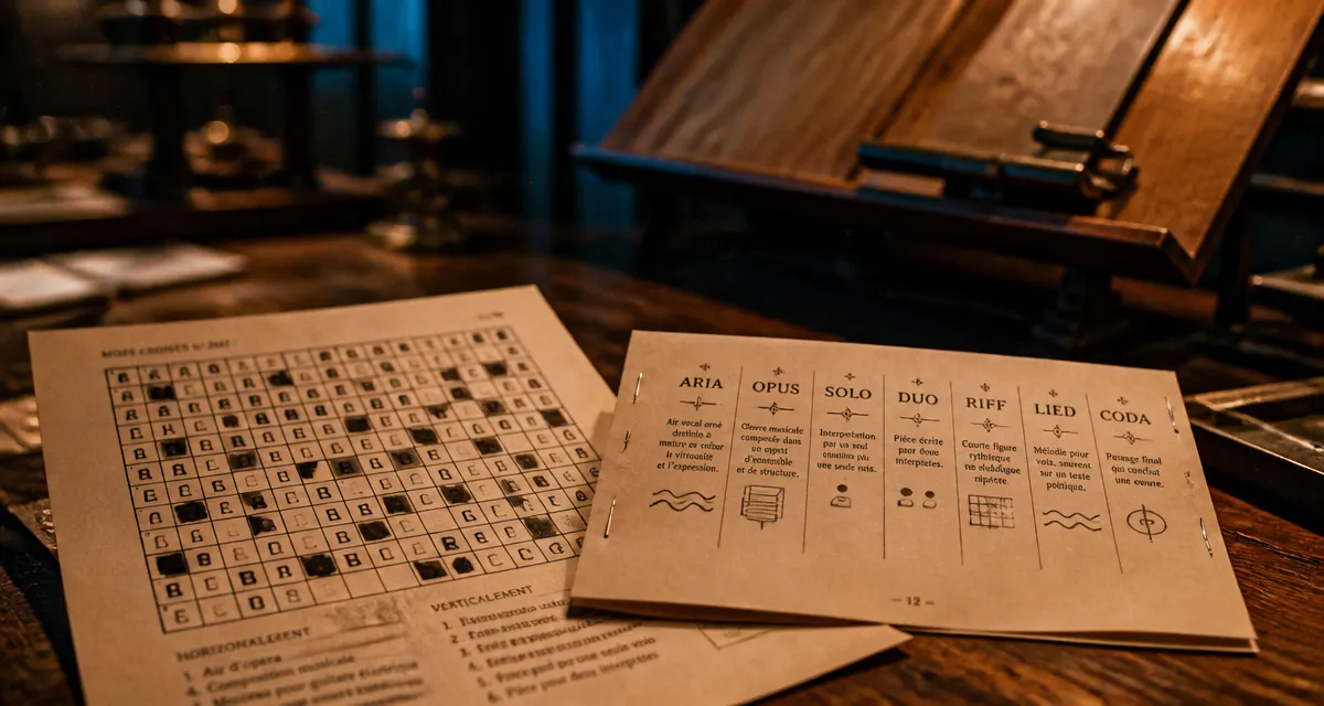 Morceaux de musique en 4 lettres : grille de mots croisés et solutions